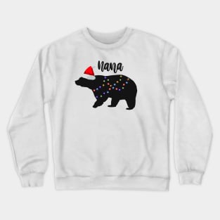 Nana Bear TShirt Christmas Pajamas Matching Santa Hat Lights Crewneck Sweatshirt